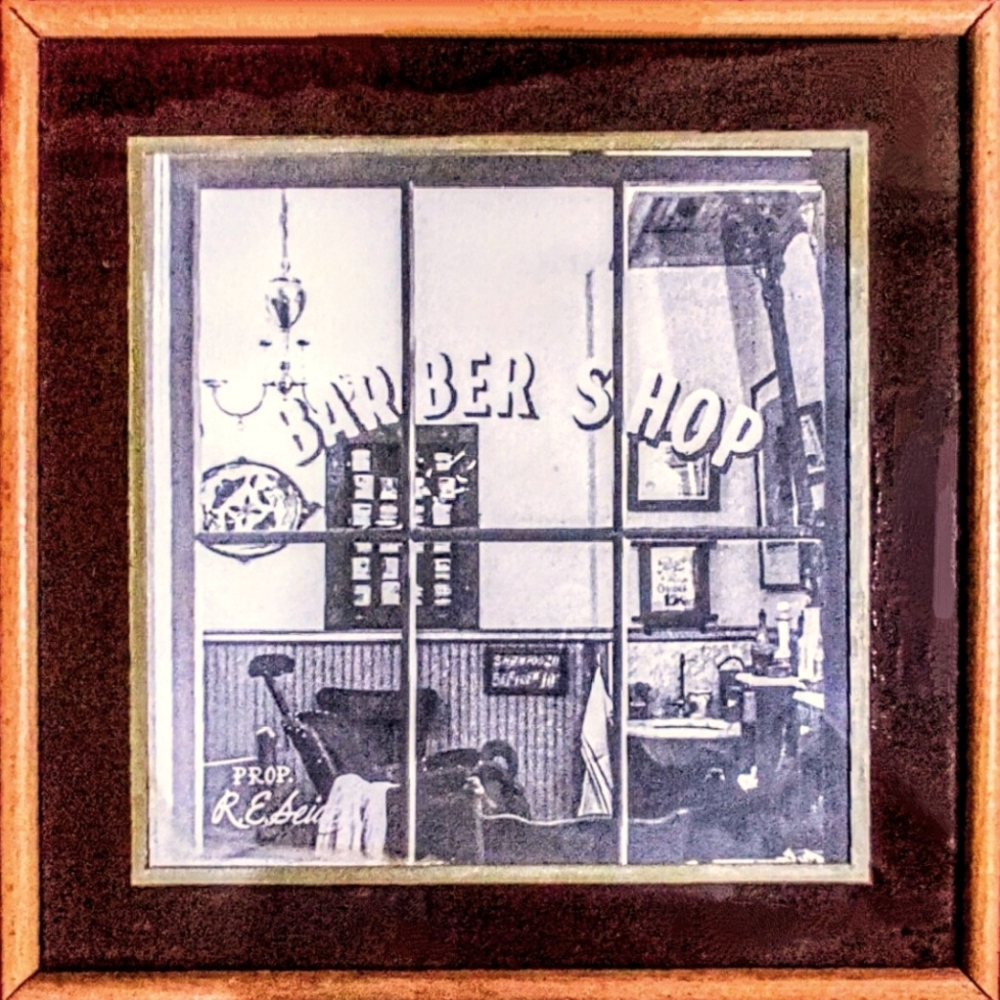 Vintage Barbershop Wall Art!! 21" x 21" Pine Framed!